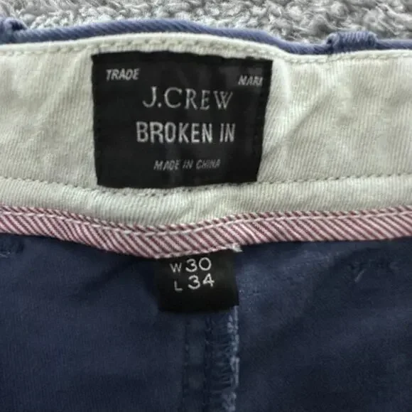 J. Crew Men's 30 x 34 Chinos Blue Straight Leg Embroidered Scuba Divers Vacation - Picture 6 of 12